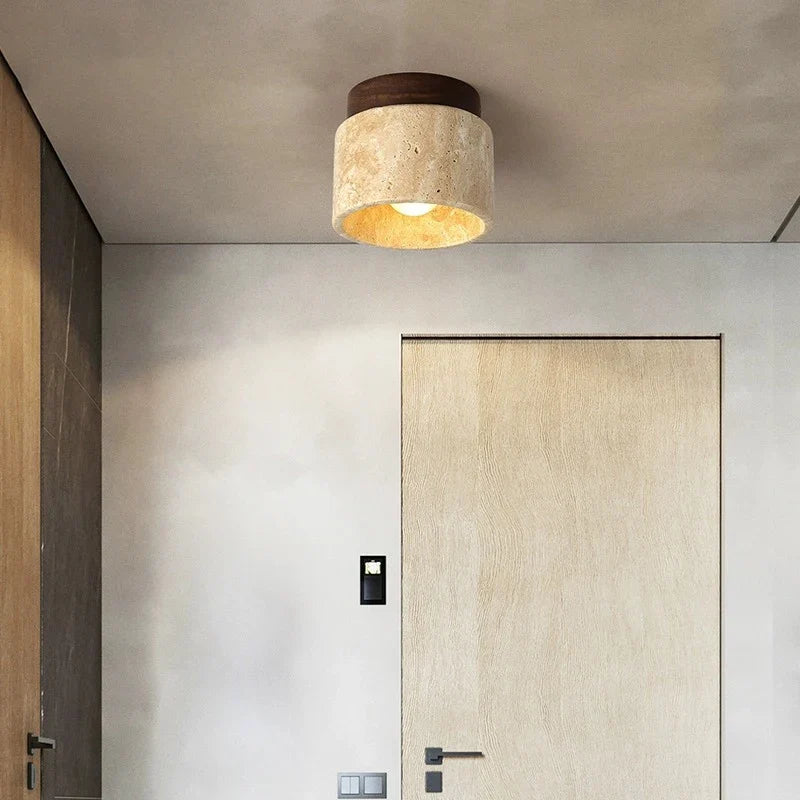 The Stone Travertine Japandi Ceiling Fixture