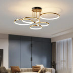 Modern LED chandelier with rings – ceiling lamp with a geometric shape