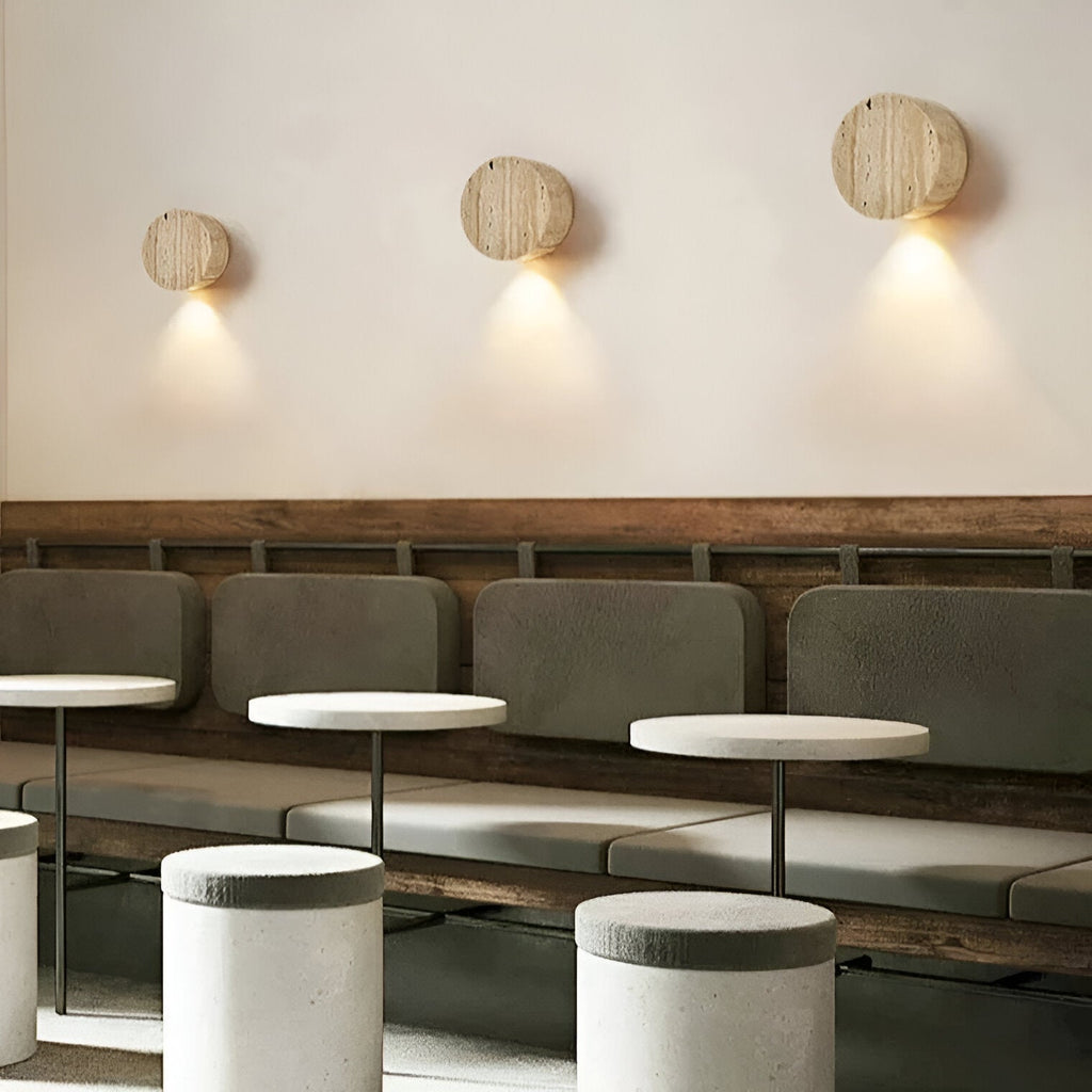 Japanese Wabi Sabi Natural Travertine Stone Wall Light