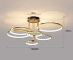 Modern LED chandelier with rings – ceiling lamp with a geometric shape