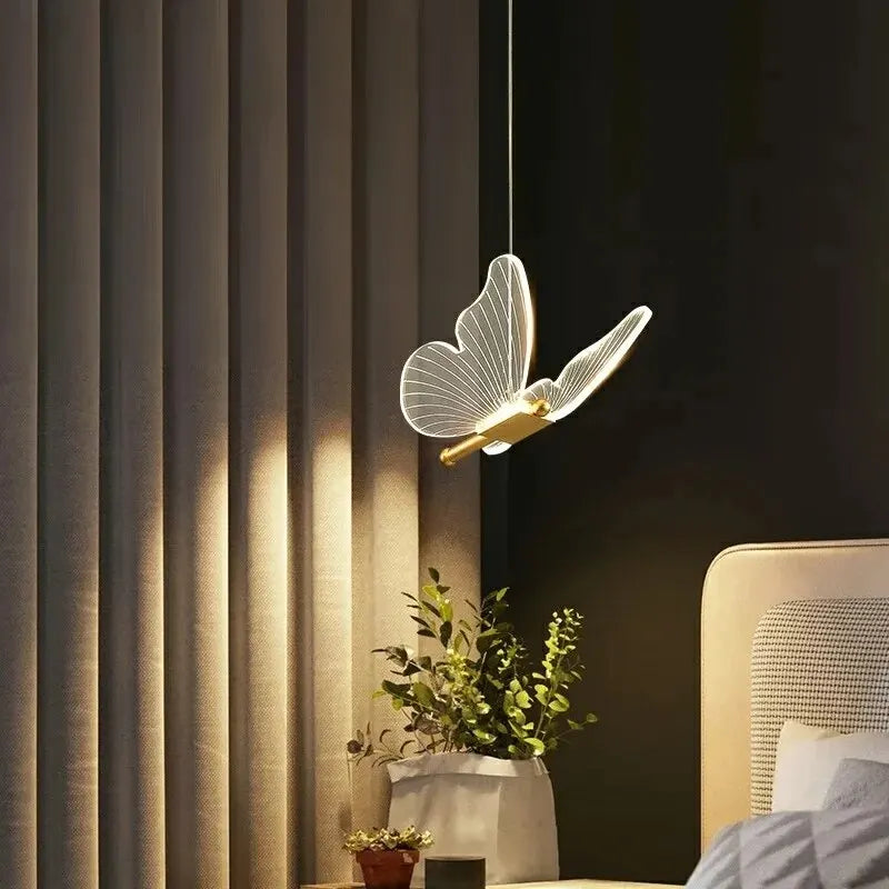LED Pendant Lamp in the Shape of a Butterfly – Designer Lighting for Bedrooms and Living Rooms