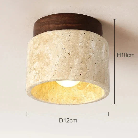 The Stone Travertine Japandi Ceiling Fixture