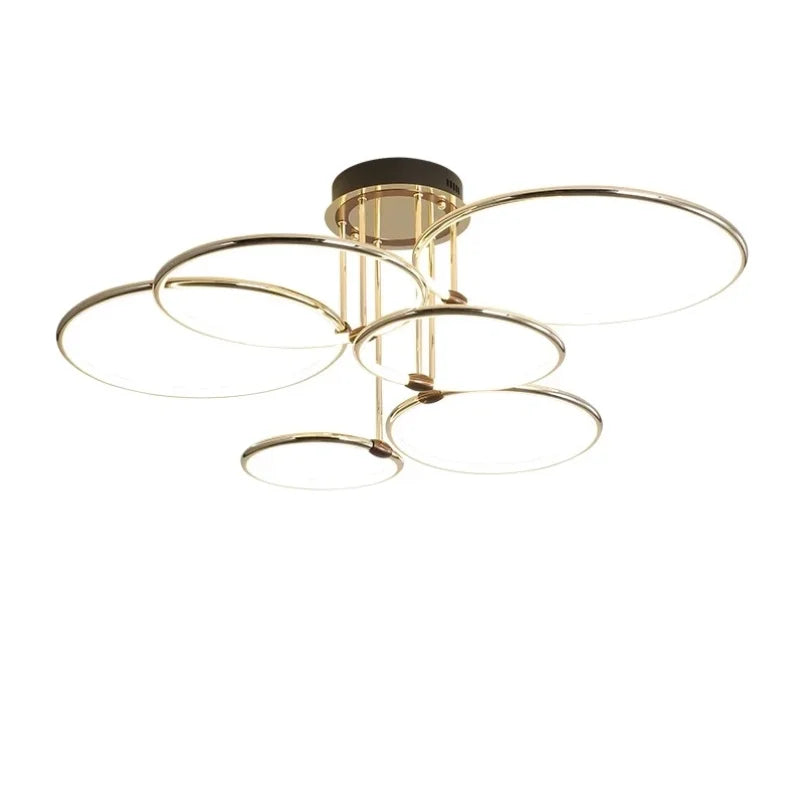 Modern LED chandelier with rings – ceiling lamp with a geometric shape