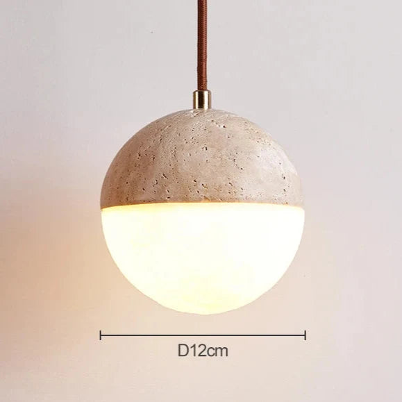 Travertine Ball Modern Pendant Light