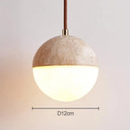 Travertine Ball Modern Pendant Light