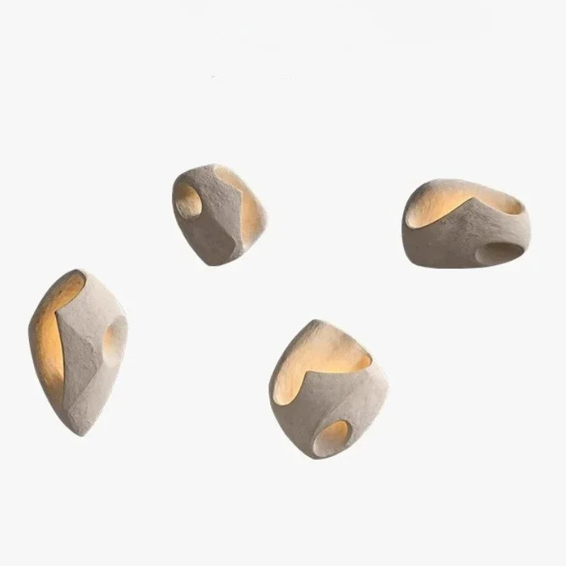Designer Wall Lamp in Organic Stone Boho Style