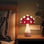 Decorative Table Lamp in the Shape of a Fly Agaric Mushroom – Original Lighting for the Bedroom and Living Room