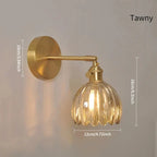 Retro wall lamp in the shape of a tulip flower – wall sconce with glass shade and gold finish