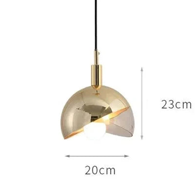 Modern LED Pendant Lamp with Glass Shade in Shades of Gold and Smoky Glass