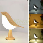 LED Night Lamp Bird – Decorative Table Lamp with Wood Effect