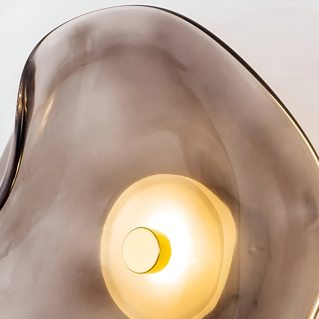 Nordic Curved Glass Japandi Style Glass LED Wall Light