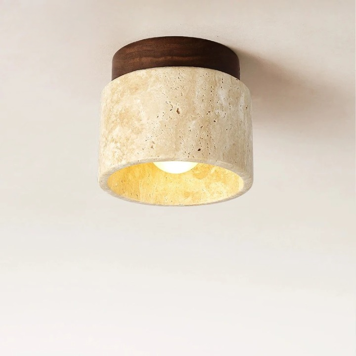 The Stone Travertine Japandi Ceiling Fixture