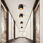 Travertine Mounted Black Stone Ceiling Light Fixture