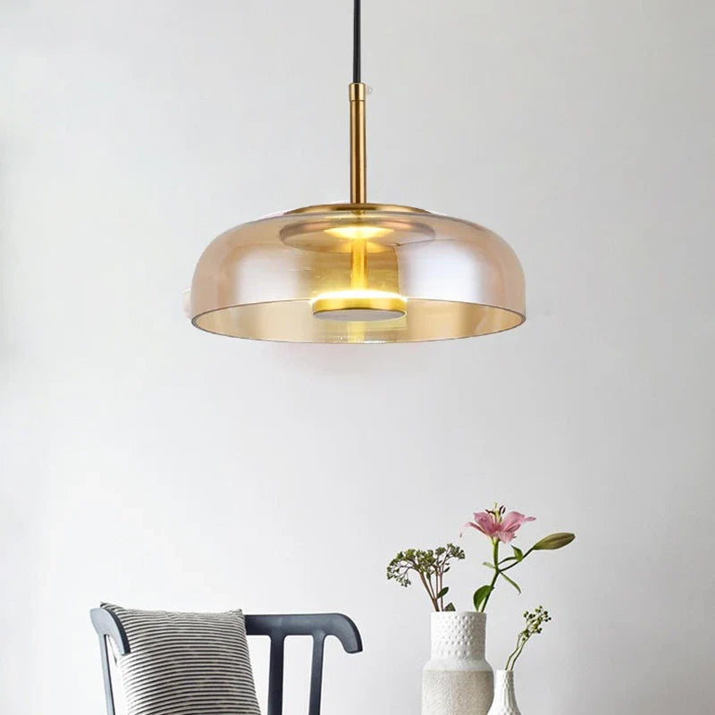 Modern Pendant Lamp with Glass Shade