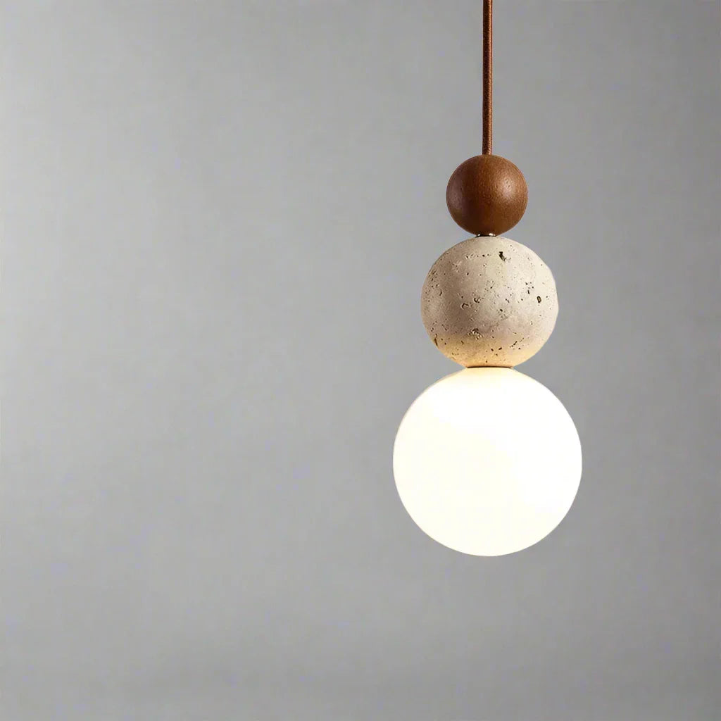 Modern pendant lamp with spherical details