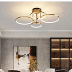 Modern LED chandelier with rings – ceiling lamp with a geometric shape