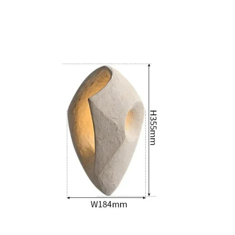Designer Wall Lamp in Organic Stone Boho Style