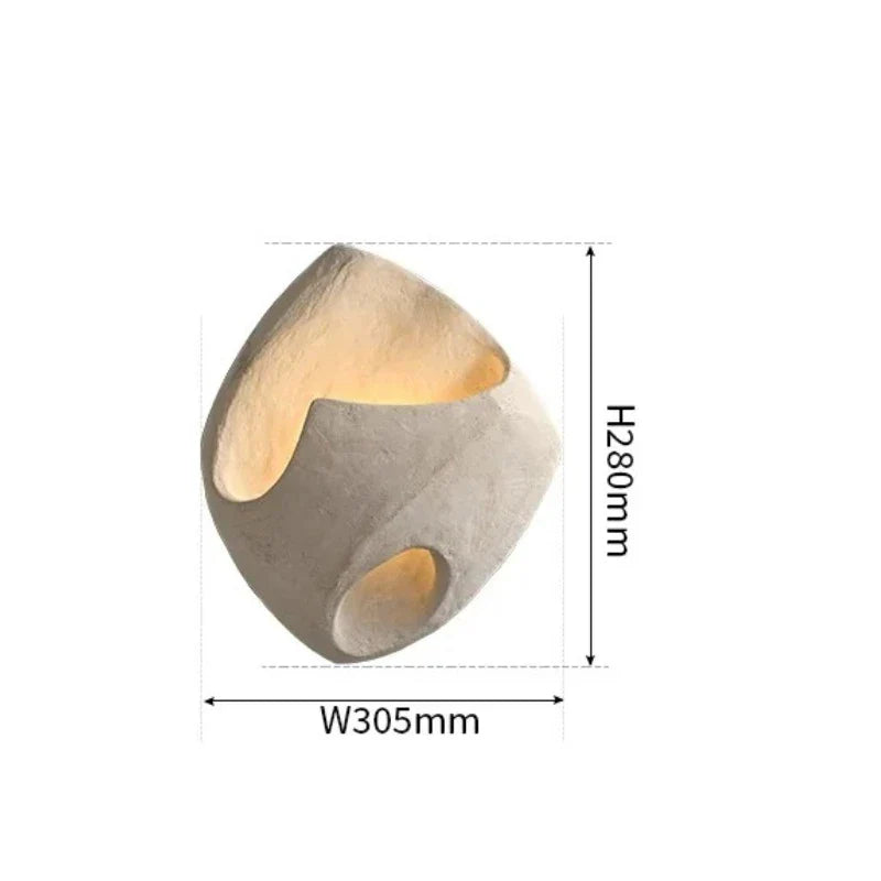 Designer Wall Lamp in Organic Stone Boho Style
