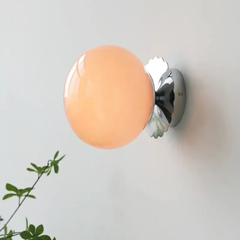 Roselle Nordic Pink Glass Wall Light