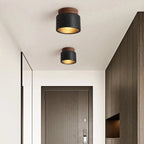 Travertine Mounted Black Stone Ceiling Light Fixture
