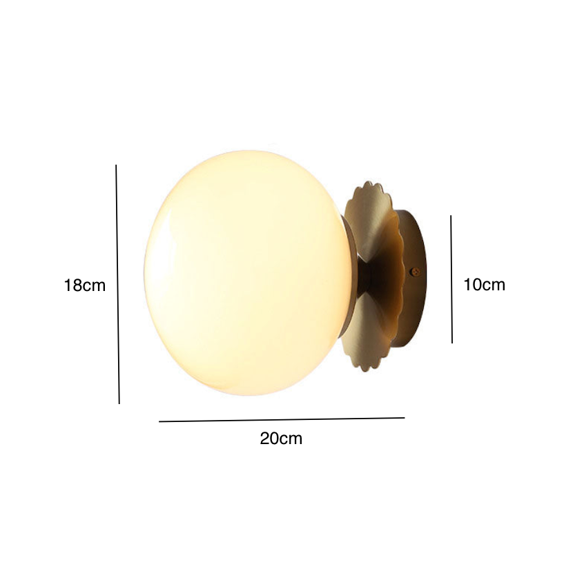 Modern Minimalist Glass Globe Wall Light | 1-Light