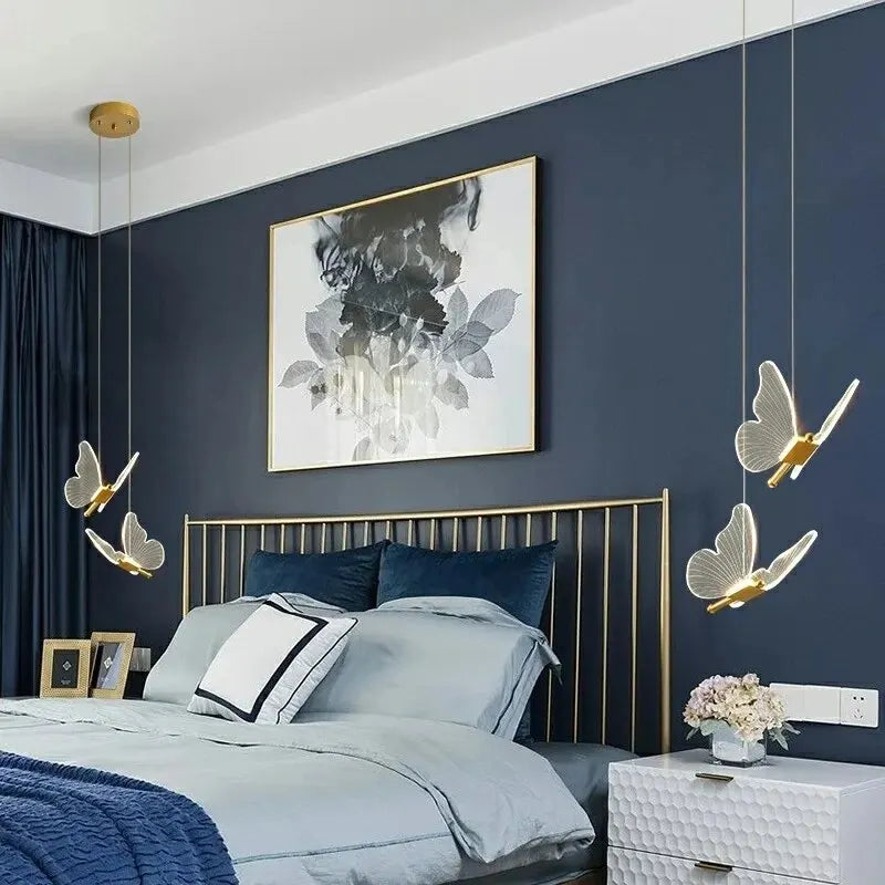 LED Pendant Lamp in the Shape of a Butterfly – Designer Lighting for Bedrooms and Living Rooms