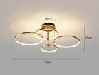 Modern LED chandelier with rings – ceiling lamp with a geometric shape