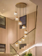Glass Long Chandelier for Stairs and Hall