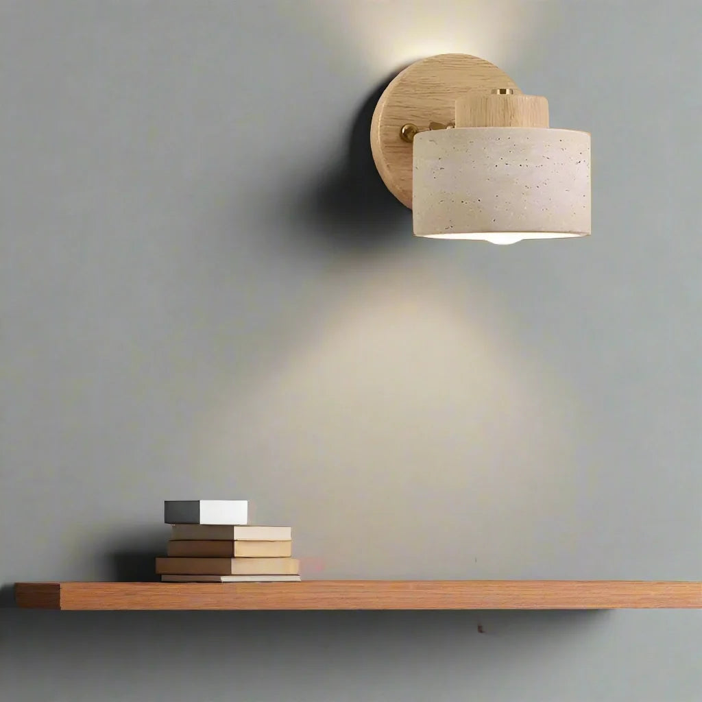 Study Reading Minimalist Travertine Stone Wall Light