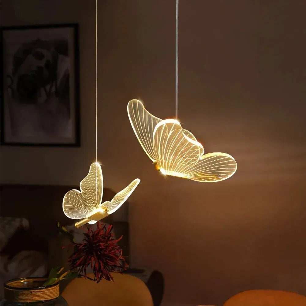 LED Pendant Lamp in the Shape of a Butterfly – Designer Lighting for Bedrooms and Living Rooms