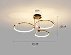 Modern LED chandelier with rings – ceiling lamp with a geometric shape