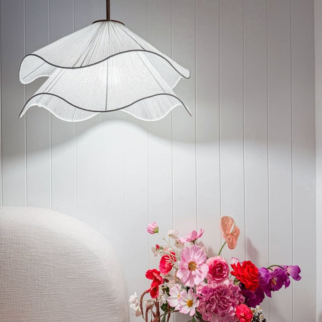 Radiance of Serenity Fabric Japandi Pendant Light