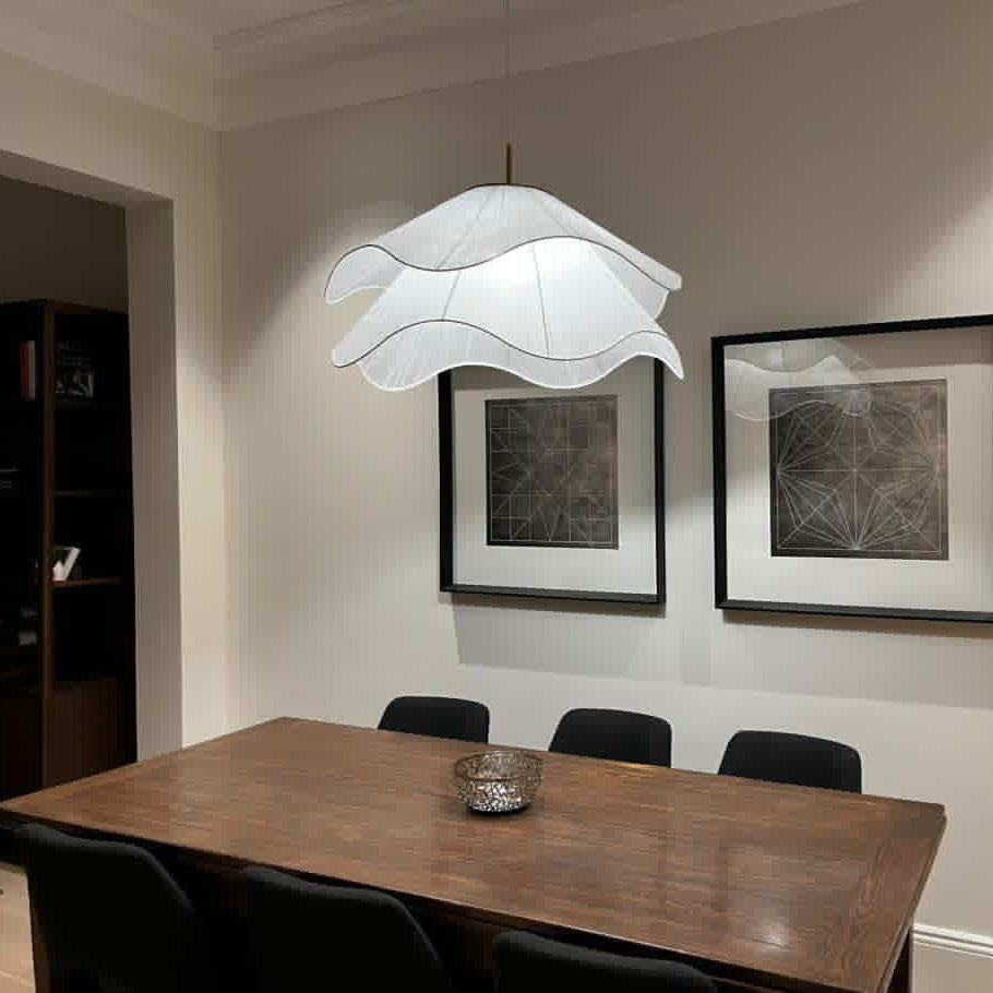 Radiance of Serenity Fabric Japandi Pendant Light