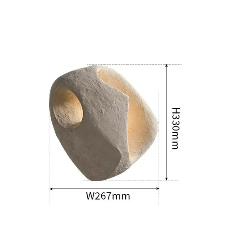 Designer Wall Lamp in Organic Stone Boho Style