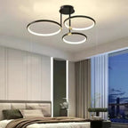 Modern LED chandelier with rings – ceiling lamp with a geometric shape