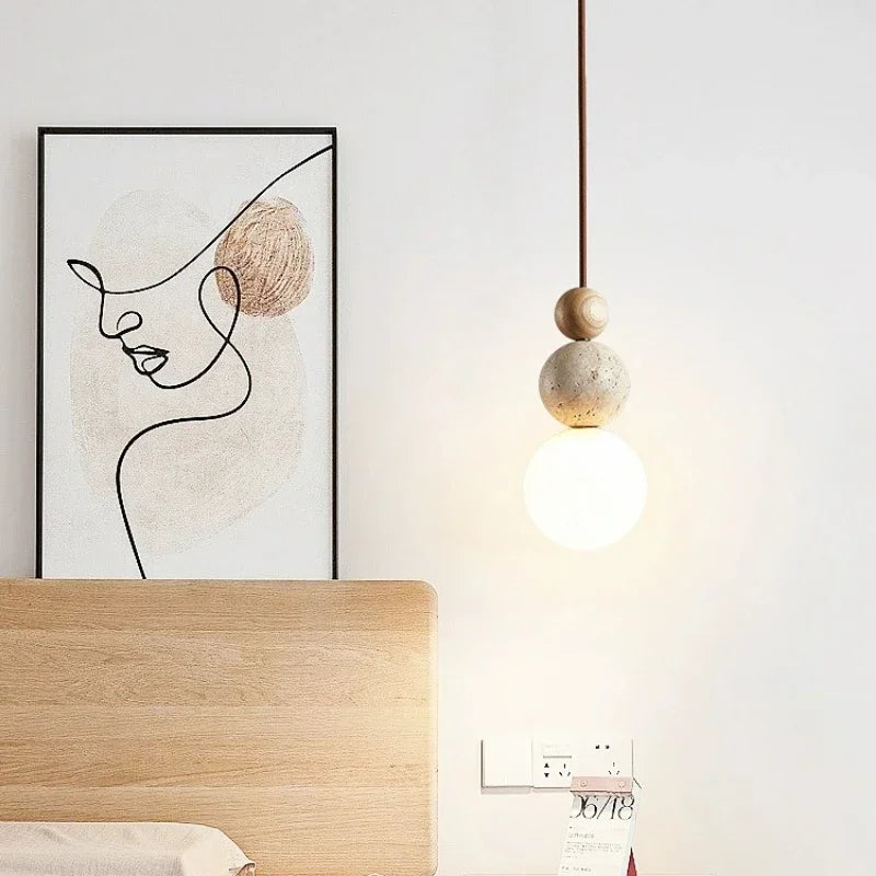 Modern pendant lamp with spherical details