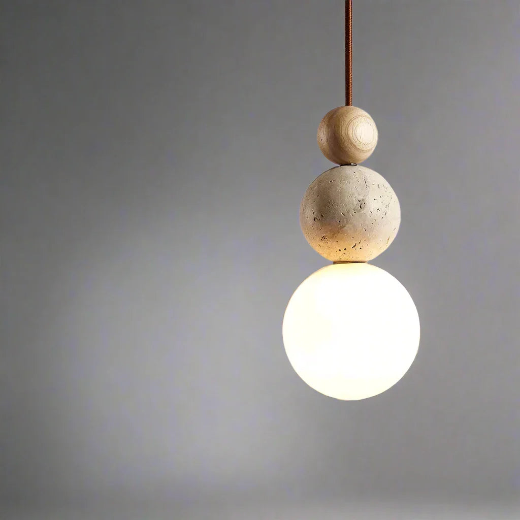 Modern pendant lamp with spherical details