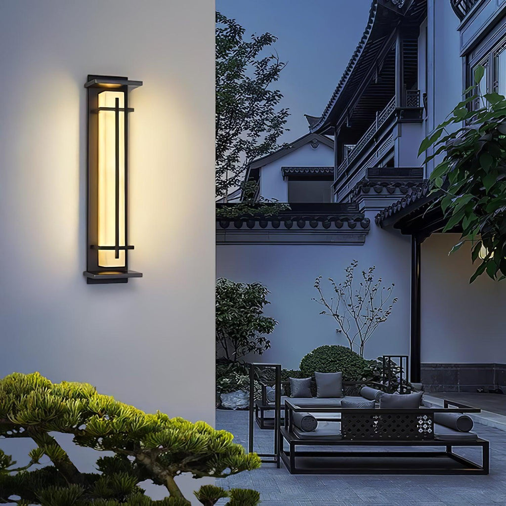 Ray Square Outdoor Wall Light Imitation Alabaster Waterproof