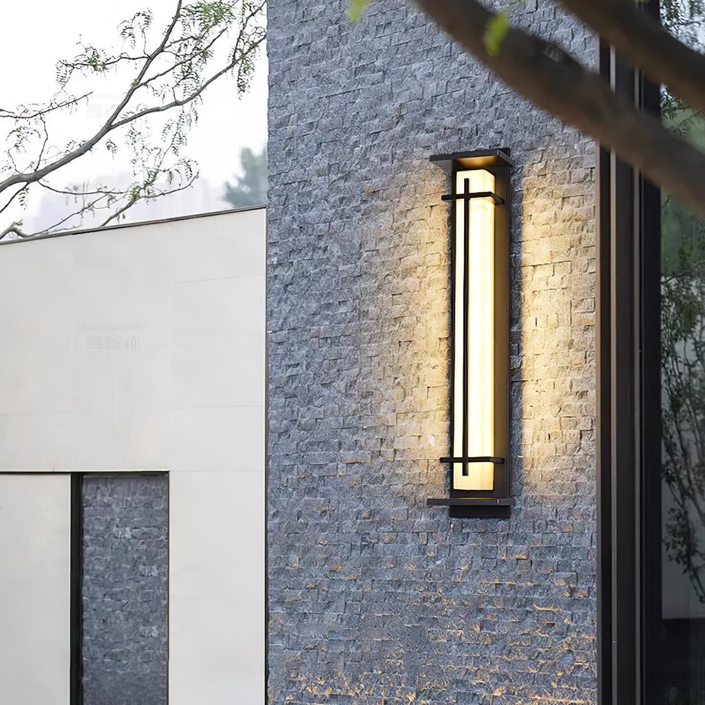 Ray Square Outdoor Wall Light Imitation Alabaster Waterproof