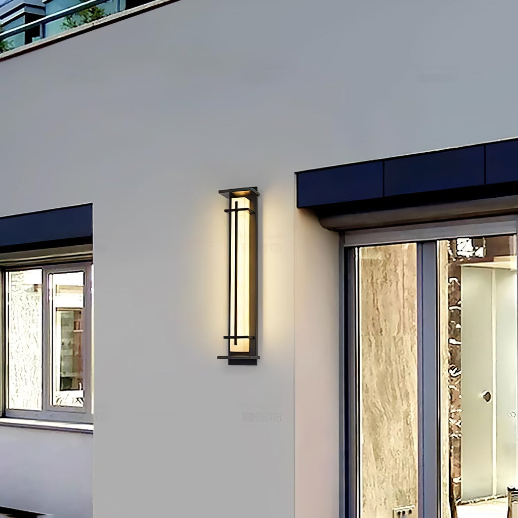 Ray Square Outdoor Wall Light Imitation Alabaster Waterproof