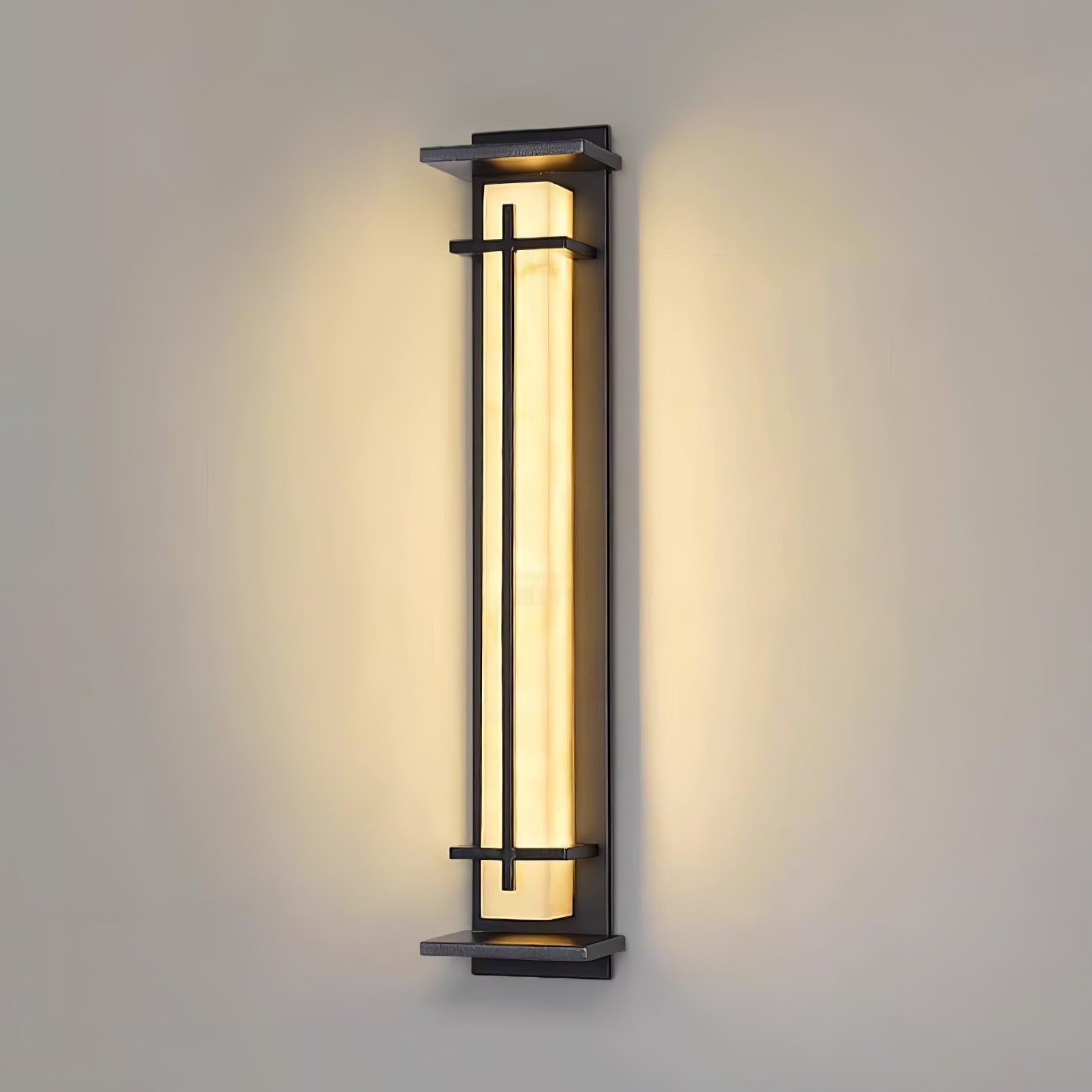 Ray Square Outdoor Wall Light Imitation Alabaster Waterproof