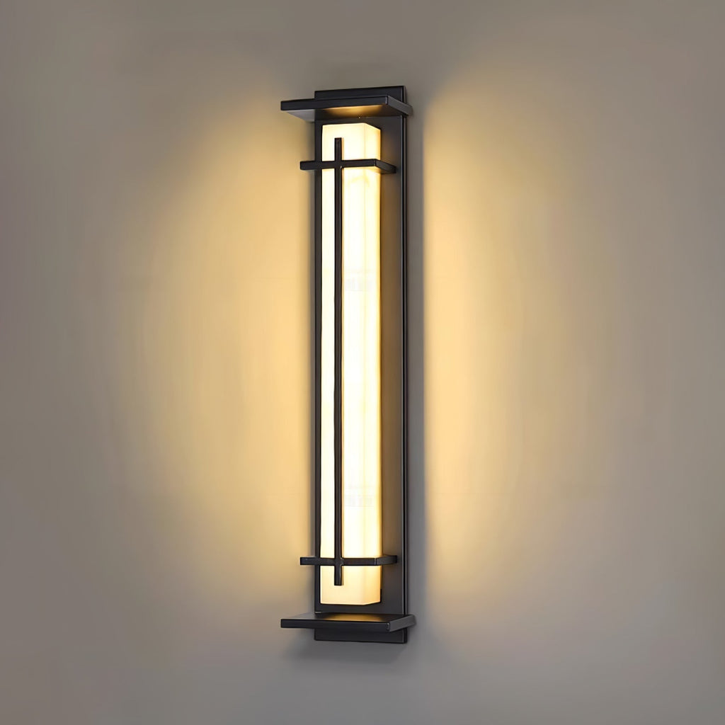 Ray Square Outdoor Wall Light Imitation Alabaster Waterproof