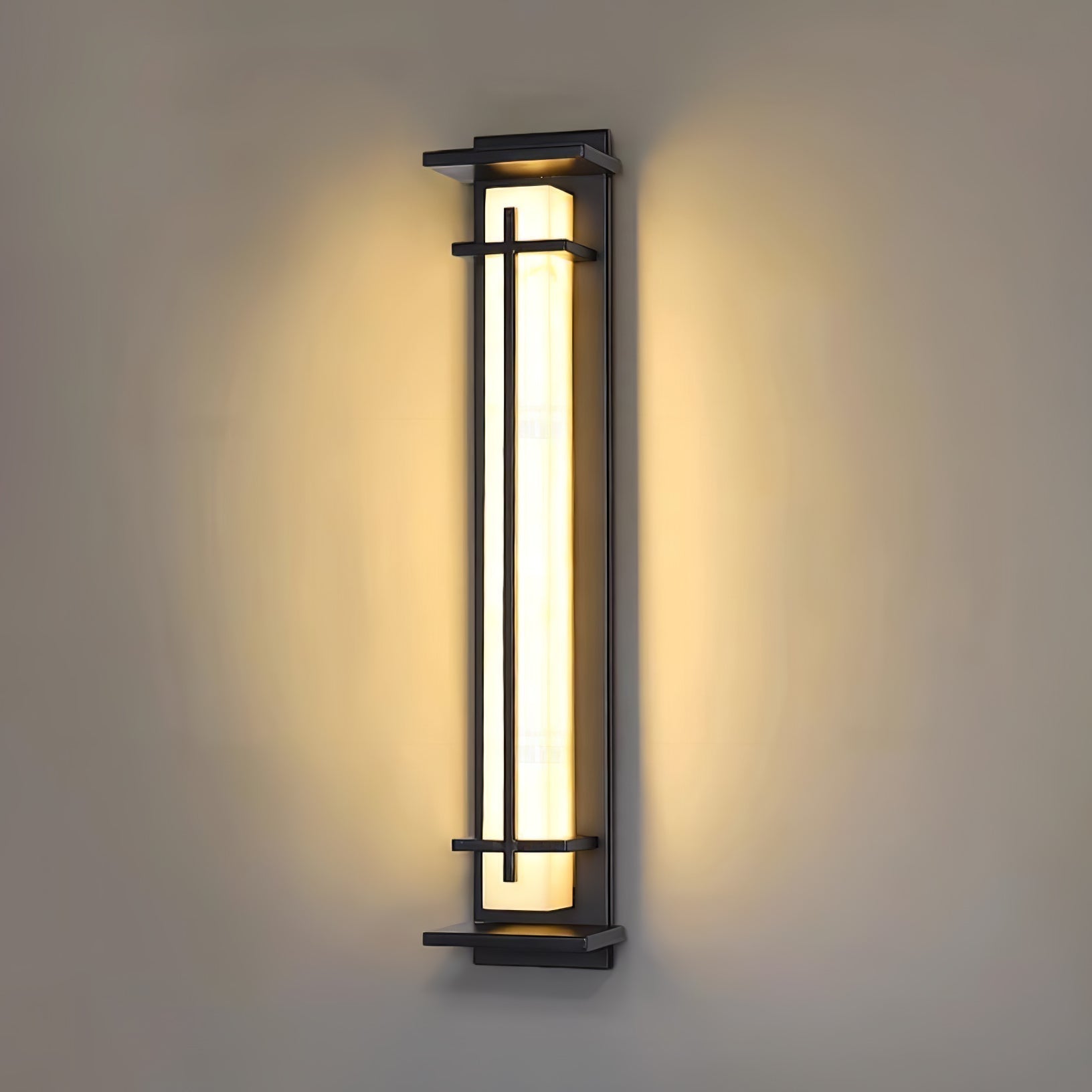 Ray Square Outdoor Wall Light Imitation Alabaster Waterproof