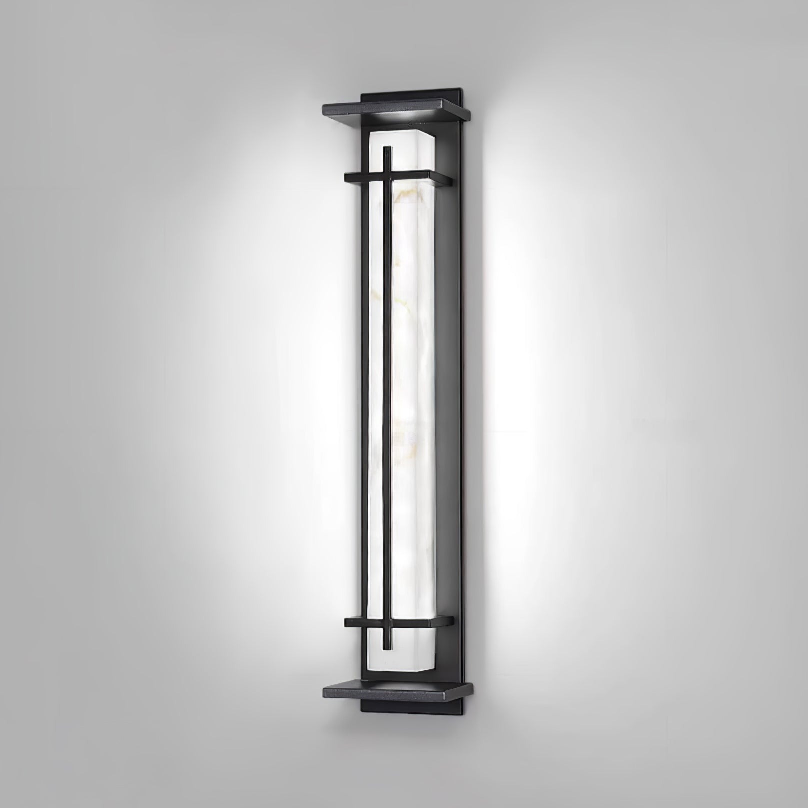 Ray Square Outdoor Wall Light Imitation Alabaster Waterproof
