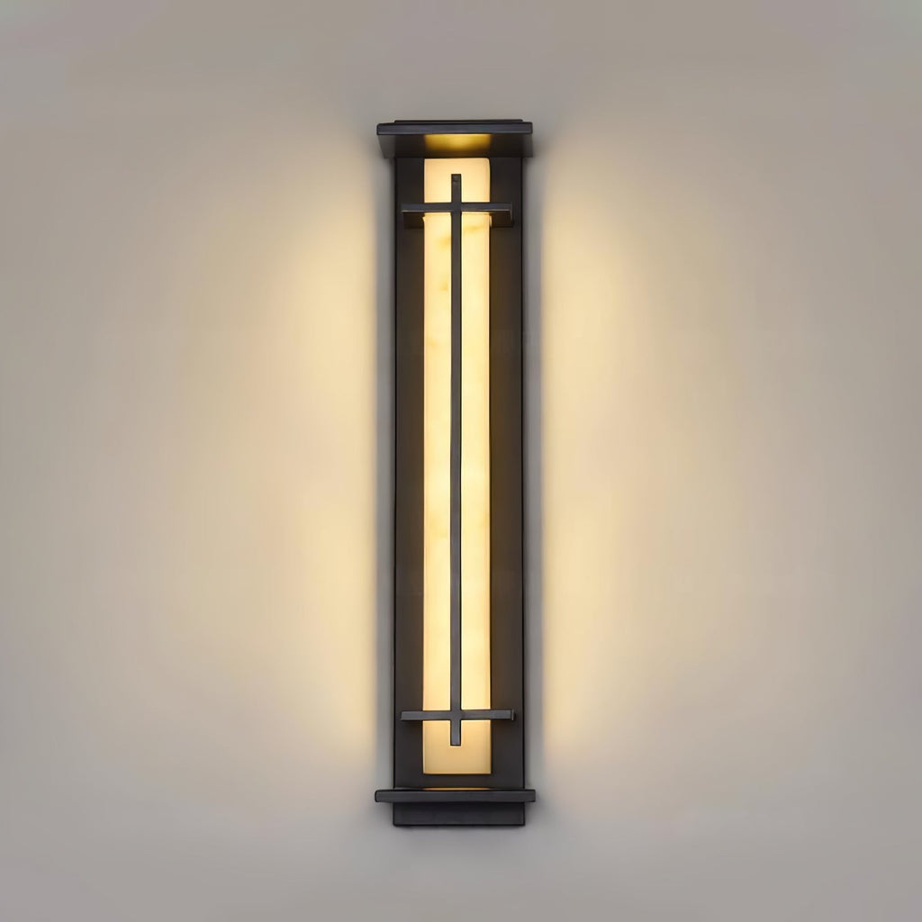 Ray Square Outdoor Wall Light Imitation Alabaster Waterproof