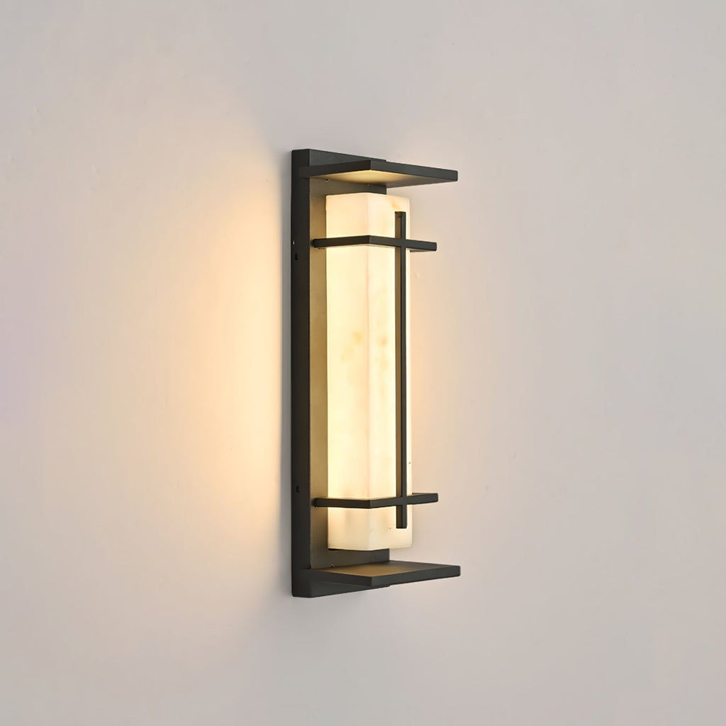 Ray Square Outdoor Wall Light Imitation Alabaster Waterproof
