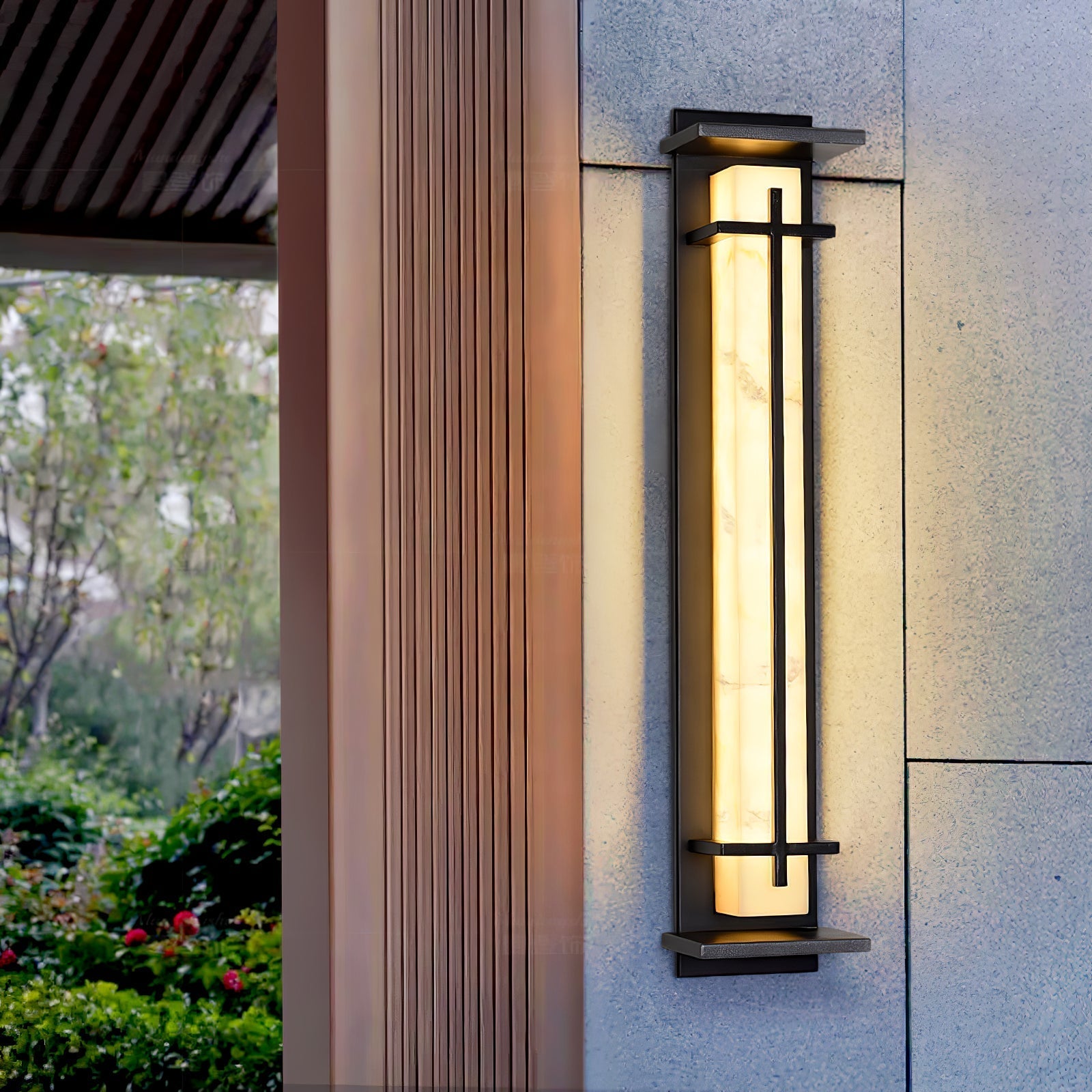 Ray Square Outdoor Wall Light Imitation Alabaster Waterproof