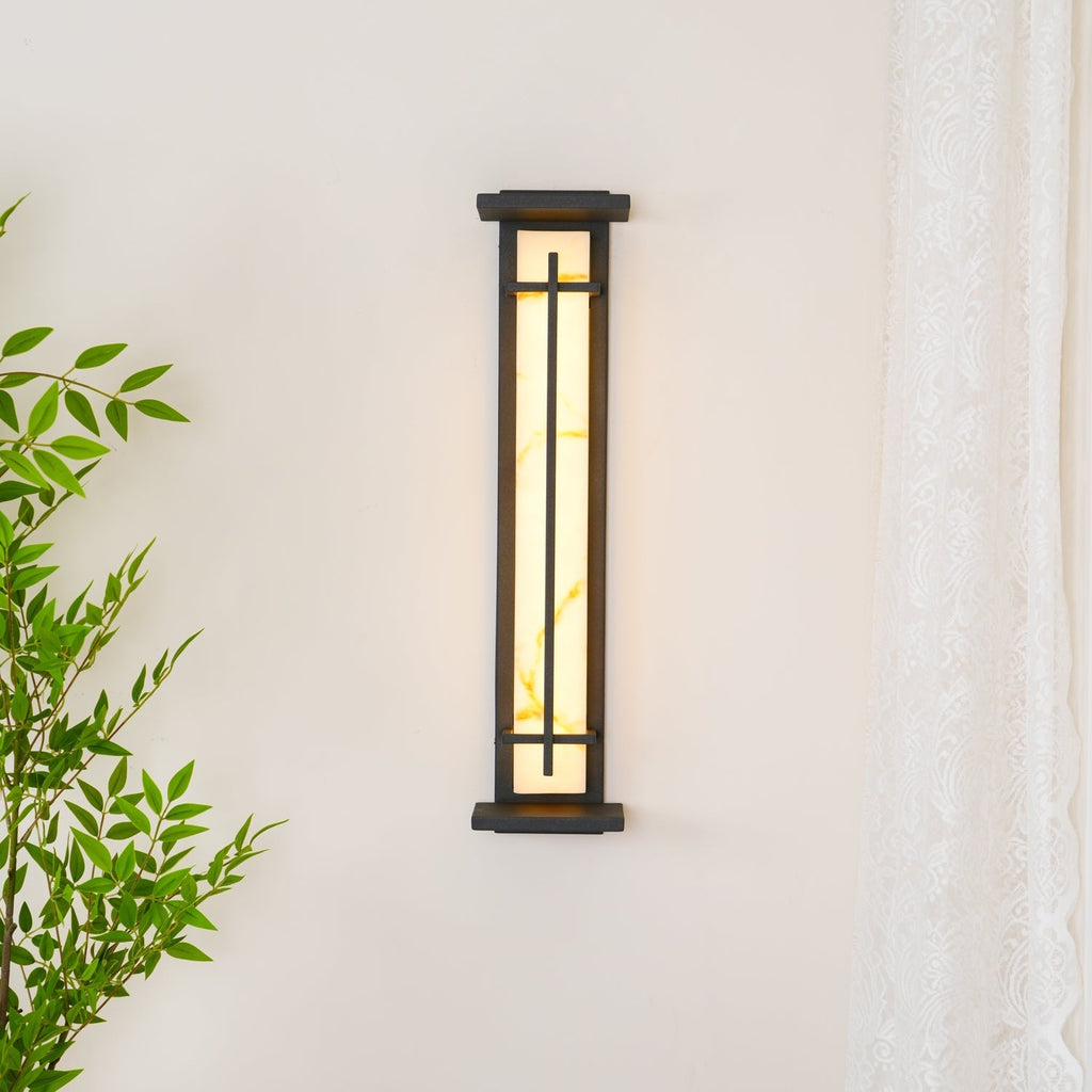 Ray Square Outdoor Wall Light Imitation Alabaster Waterproof