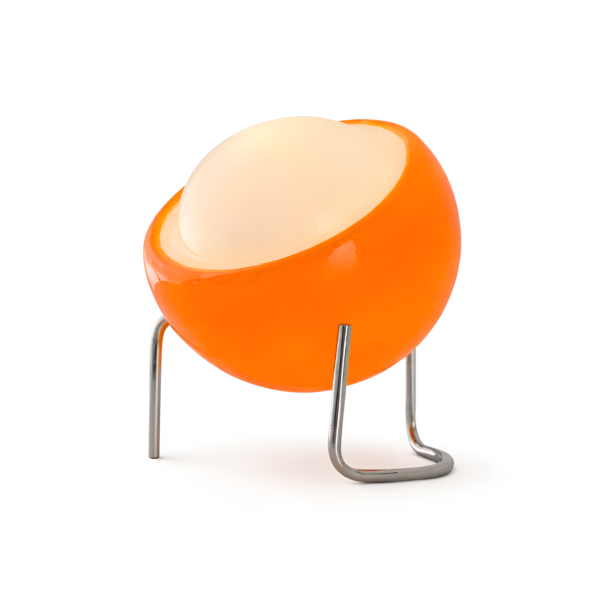 Zayden - Minimalist Iron Base Table Lamp Orange Glass Shade