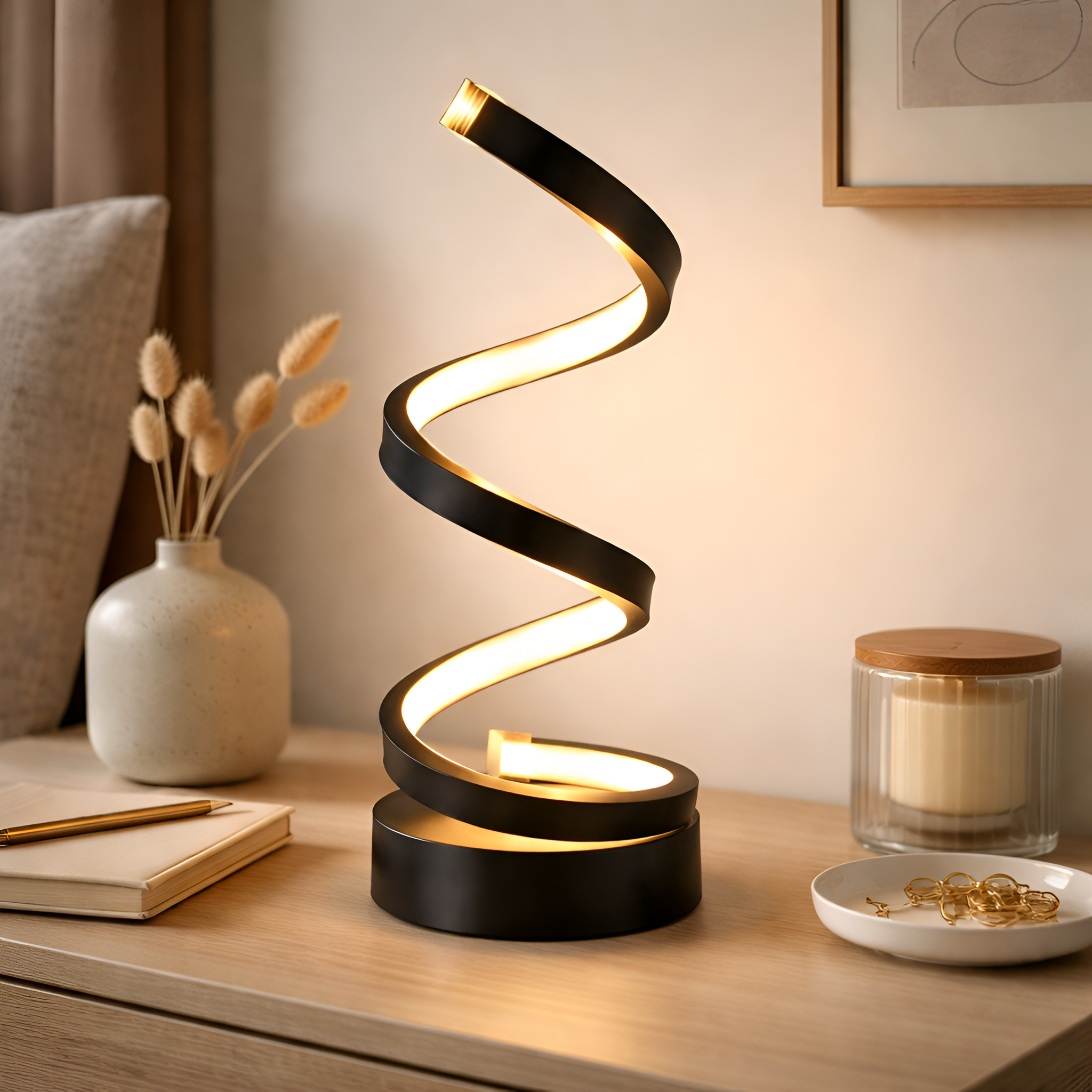 Thalios - Modern Spiral Dimmable LED Table Lamp